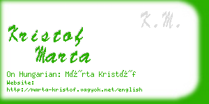 kristof marta business card